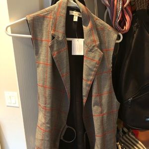Plaid vest overcoat